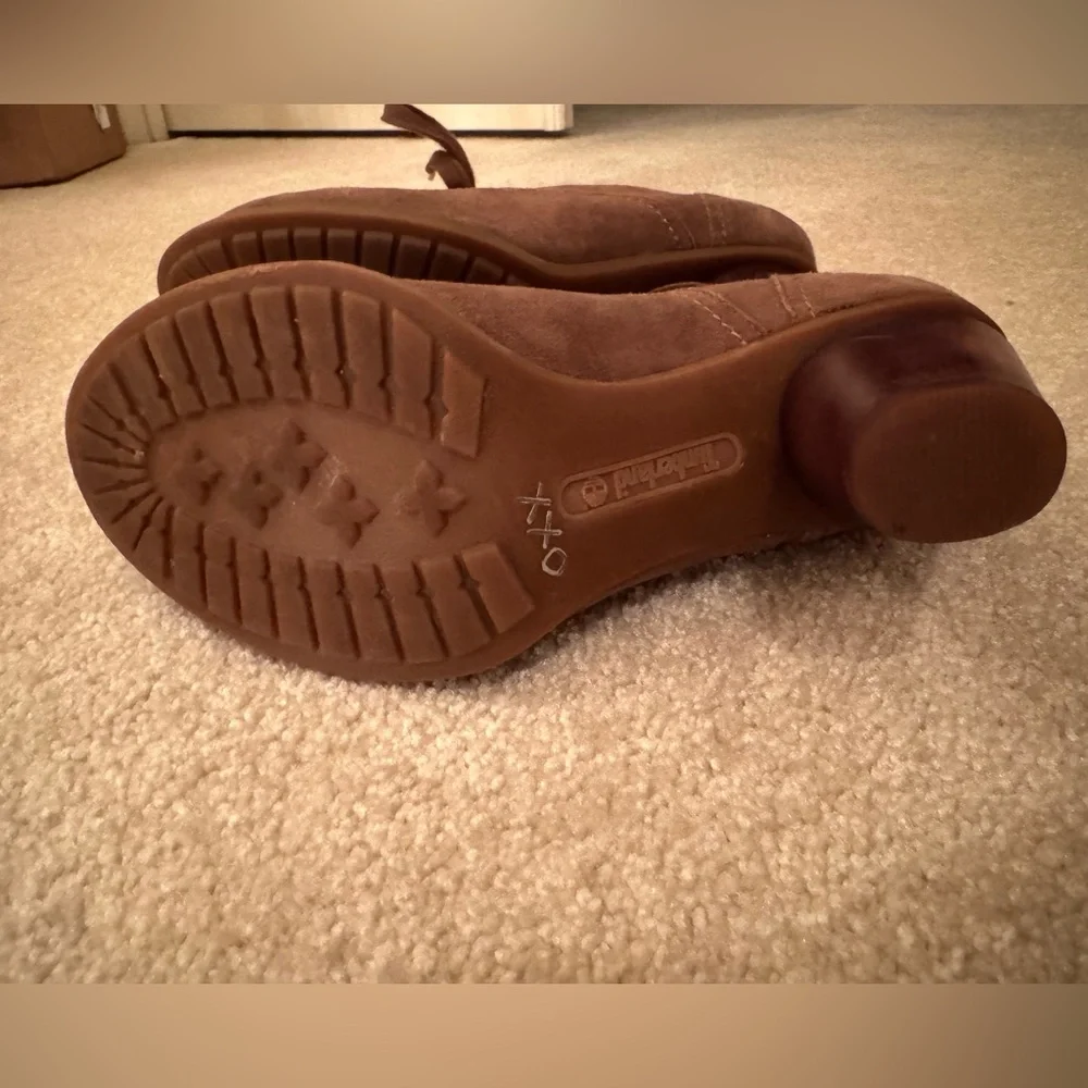 Timberland Earthkeepers Brown Suede Lace-Up Oxford Heels - Picture 9 of 12